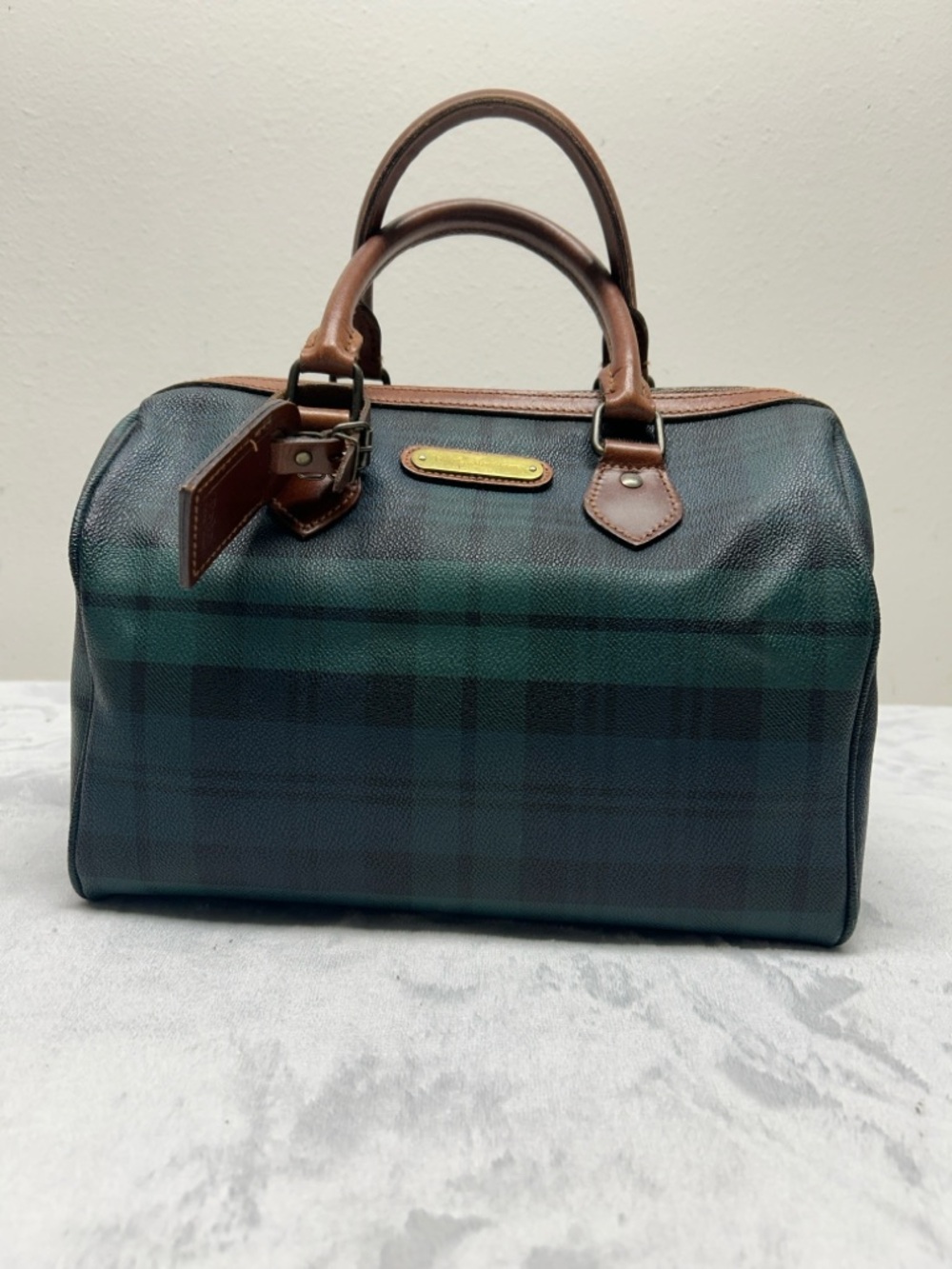 Vintage Polo Ralph Lauren Tartan Plaid Black Watch Boston bag